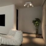 kelvo® SPOTA KLV-101-0147 Κινούμενο Φωτιστικό Σποτ Οροφής για 4 Λάμπες MR16 με Ντουί GU10 AC 220-240V IP20 - Λευκό Ματ - Μ26 x Π26 x Υ14cm