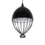 GLOBOSTAR® SOBRINO 999-0111 Vintage Κρεμαστό Φωτιστικό Οροφής με Ντουί 1 x E27 AC 220-240V IP20 - Μαύρο - Μ28 x Π28 x Υ47cm