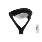 GLOBOSTAR® SQUARE 90507 Φωτιστικό Στύλου/Κολώνας Πλατείας/Πάρκου/Κήπου με Ασύρματο Χειριστήριο LED 20W 800lm 120° Ενσωματωμένο Φωτοβολταϊκό Panel 6V 20W & Επαναφορτιζόμενη Μπαταρία Li-ion 3.2V 20000mAh με Αισθητήρα Κίνησης-Ημέρας-Νύχτας Αδιάβροχο IP65 Θερμό Λευκό 2700K - Μαύρο- Μ60 x Π47 x Υ48cm - 2 Χρόνια Εγγύηση