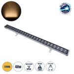 GLOBOSTAR® WASHERMOZA 90158 Μπάρα Φωτισμού Wall Washer LED 48W 5200lm 10-30° DC 24V Αδιάβροχο IP66 Θερμό Λευκό 2700K Dimmable - Bridgelux SMD Chip - Γκρι Ανθρακί - Μ100 x Π8 x Υ12cm - 3 Χρόνια Εγγύηση