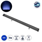 GLOBOSTAR® WASHERMOZA 90168 Μπάρα Φωτισμού Wall Washer LED 72W 6120lm 10-30° DC 24V Αδιάβροχο IP66 Μπλε Dimmable - Bridgelux SMD Chip - Γκρι Ανθρακί - Μ100 x Π14 x Υ7cm - 3 Χρόνια Εγγύηση