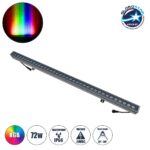 GLOBOSTAR® WASHERMOZA 90170 Μπάρα Φωτισμού Wall Washer LED 72W 6120lm 10-30° DC 24V Αδιάβροχο IP66 Πολύχρωμο RGB Dimmable DMX512 - Bridgelux SMD Chip - Γκρι Ανθρακί - Μ100 x Π5 x Υ4cm - 3 Χρόνια Εγγύηση
