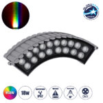 GLOBOSTAR® TREEJINA 90692 Κυρτή Μπάρα Φωτισμού Wall Washer για Φυτά - Δέντρα LED 18W 1530lm 10° DC 24V Αδιάβροχο IP67 Πολύχρωμο RGBW Dimmable DMX512 - Bridgelux SMD Chip - Γκρι - Μ29 x Π11 x Υ10.5cm - 3 Χρόνια Εγγύηση