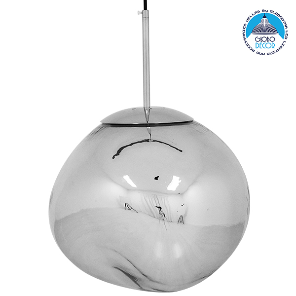 GLOBOSTAR® DIXAR 01464 Μοντέρνο Κρεμαστό Φωτιστικό Οροφής με Ντουί 1 x E27 AC 220-240V IP20 -Ασημί - Μ36 x Π36 x Υ45cm