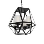 GLOBOSTAR® DASTAR 999-0091 Vintage Κρεμαστό Φωτιστικό Οροφής με Ντουί 4 x E27 AC 220-240V IP20 - Μαύρο & Λευκό - Μ42 x Π42 x Υ43cm