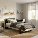 Duplex Κρεβάτι Μονό 100x204εκ. ( για στρώμα 90x200εκ.) Black/Natural Chestnut
