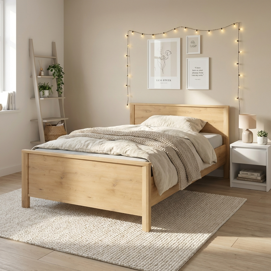 Lugano κρεβάτι ημίδιπλο 209x126x80εκ. ( για στρώμα 120x190 ή 120x200εκ. ) Artisan Oak