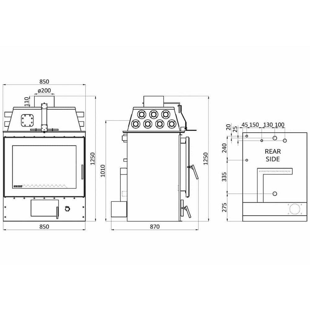 Senko Central C35 kW Eνεργειακό Tζάκι Ξύλου Καλοριφέρ - Image 2