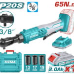 TOTAL ΣΕΤ ΚΑΣΤΑΝΙΑ 3/8" ΜΠΑΤ. Li-ion 20V / 65Nm / 2Ah / 1 ΜΠΑΤ (TDRLI2060152)