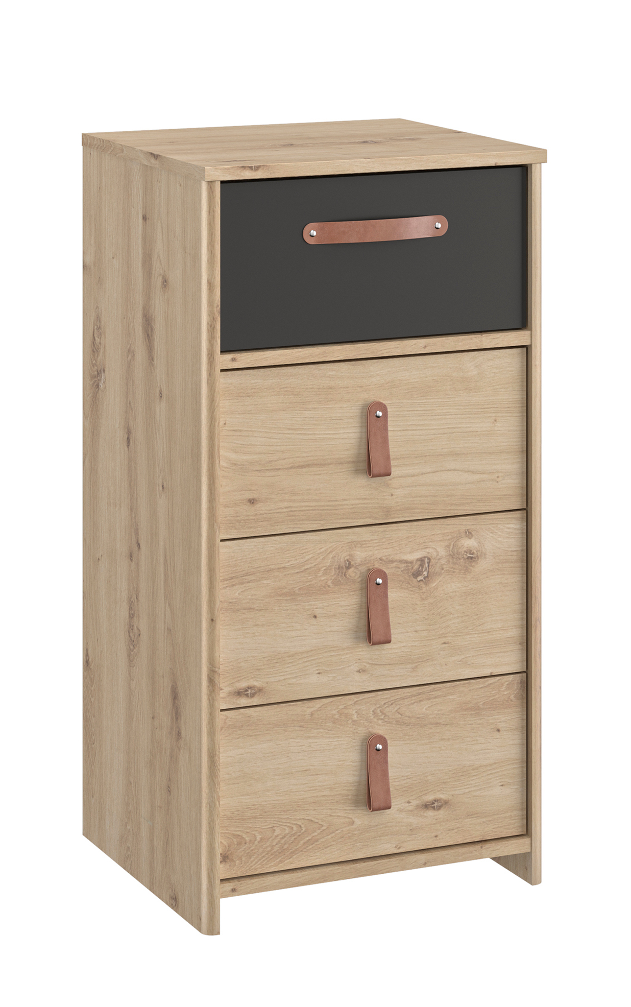 Arthus Συρταριέρα ψηλή με 4 συρτάρια 44x41x87εκ. Artisan Oak / Black