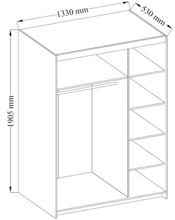 Ντουλάπα Ester Plus Τρίφυλλη -Leuko - Image 2