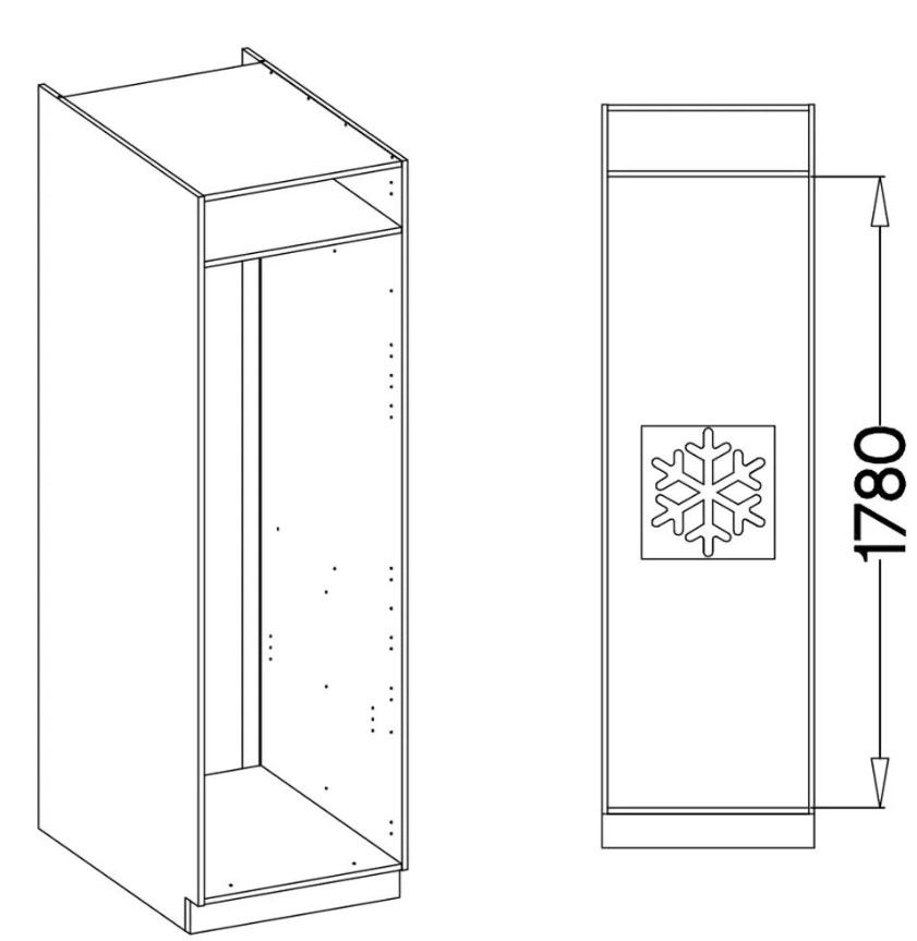 Επιδαπέδιο ντουλάπι ψυγείου Artista 60 LO 210 2F - Image 3