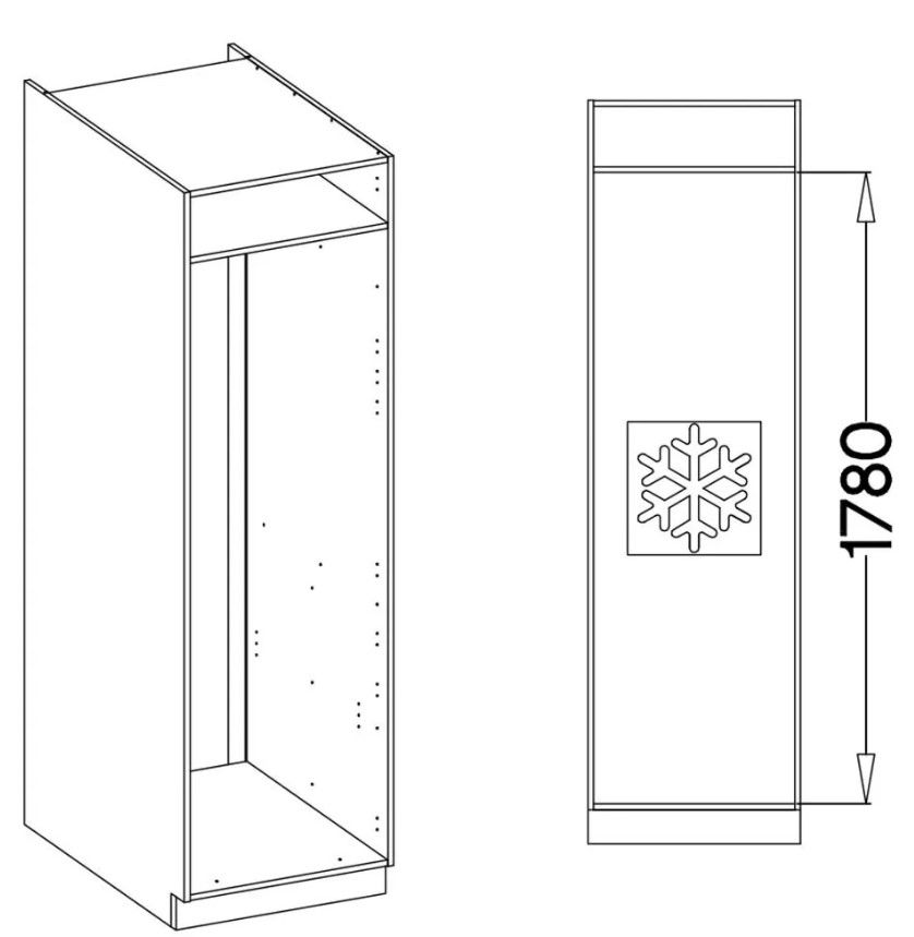 Επιδαπέδιο ντουλάπι ψυγείου Virgo 60 LO 210 2F-Leuko - Image 3