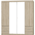Ντουλάπα Ester 4D6S τετράφυλλη-Sonoma Oak