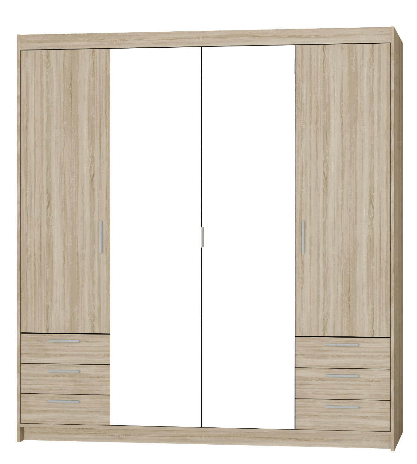 Ντουλάπα Ester 4D6S τετράφυλλη-Sonoma Oak
