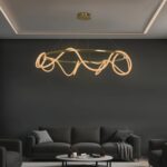 kelvo® GLOW KLV-101-0165 Κρεμαστό Φωτιστικό Οροφής LED 100W 10000lm 360° AC 220-240V IP20 Ρυθμιζόμενο Λευκό CCT με Χειριστήριο από 2700K έως 6000K Dimmable - Lumileds SMD Chip - Χρυσό Πλατίνα - Μ150 x Π150 x Υ100cm - 3 Χρόνια Εγγύηση