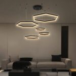 kelvo® LEXAGON KLV-101-0179 Κρεμαστό Φωτιστικό Οροφής LED 120W 12000lm 200° AC 220-240V IP20 Ρυθμιζόμενο Λευκό CCT με Χειριστήριο από 2700K έως 6000K Dimmable - Lumileds SMD Chip - Μαύρο Ματ - Μ110 x Π90 x Υ110cm - 3 Χρόνια Εγγύηση