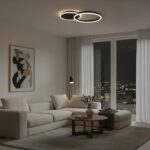 kelvo® VENOM KLV-101-0181 Φωτιστικό Οροφής LED 45W 4500lm 360° AC 220-240V IP20 Ρυθμιζόμενο Λευκό CCT με Χειριστήριο από 2700K έως 6000K Dimmable - Lumileds SMD Chip - Μαύρο Ματ - Μ60 x Π40 x Υ7.5cm - 3 Χρόνια Εγγύηση