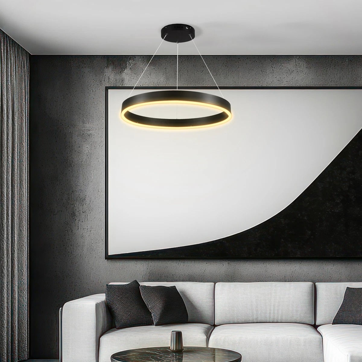kelvo® VENOM KLV-101-0187 Κρεμαστό Φωτιστικό Οροφής LED 45W 4500lm 120° AC 220-240V IP20 Ρυθμιζόμενο Λευκό CCT με Χειριστήριο από 2700K έως 6000K Dimmable - Lumileds SMD Chip - Μαύρο Ματ - Μ60 x Π60 x Υ6.5cm - 3 Χρόνια Εγγύηση