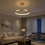 kelvo® NEMESIS KLV-101-0213 Κρεμαστό Φωτιστικό Οροφής LED 67W 6700lm 180° AC 220-240V IP20 Ρυθμιζόμενο Λευκό CCT με Χειριστήριο από 2700K έως 6000K Dimmable - Lumileds SMD Chip - Χρυσό Πλατίνα - Μ80 x Π80 x Υ4cm - 3 Χρόνια Εγγύηση