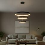 kelvo® NEMESIS KLV-101-0217 Κρεμαστό Φωτιστικό Οροφής LED 100W 10000lm 180° AC 220-240V IP20 Ρυθμιζόμενο Λευκό CCT με Χειριστήριο από 2700K έως 6000K Dimmable - Lumileds SMD Chip - Μαύρο Ματ - Μ60 x Π60 x Υ60cm - 3 Χρόνια Εγγύηση
