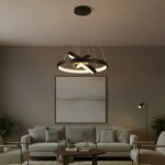 kelvo® NEMESIS KLV-101-0217-V2 Κρεμαστό Φωτιστικό Οροφής LED 100W 10000lm 180° AC 220-240V IP20 Ρυθμιζόμενο Λευκό CCT με Χειριστήριο από 2700K έως 6000K Dimmable - Lumileds SMD Chip - Μαύρο Ματ - Μ60 x Π60 x Υ60cm - 3 Χρόνια Εγγύηση