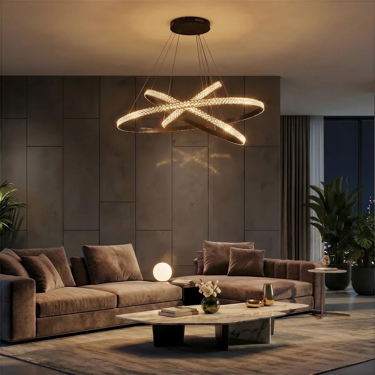 kelvo® DIAMOND KLV-101-0139-V2 Κρεμαστό Φωτιστικό Οροφής LED 120W 12000lm 180° AC 220-240V IP20 Ρυθμιζόμενο Λευκό CCT με Χειριστήριο από 2700K έως 6000K Dimmable - Lumileds SMD Chip - Μαύρο Ματ - Μ80 x Π80 x Υ80cm - 3 Χρόνια Εγγύηση