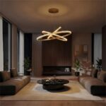 kelvo® DIAMOND KLV-101-0240-V2 Κρεμαστό Φωτιστικό Οροφής LED 120W 12000lm 180° AC 220-240V IP20 Ρυθμιζόμενο Λευκό CCT με Χειριστήριο από 2700K έως 6000K Dimmable - Lumileds SMD Chip - Χρυσό Πλατίνα - Μ80 x Π80 x Υ80cm - 3 Χρόνια Εγγύηση
