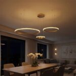 kelvo® DIAMOND KLV-101-0244 Κρεμαστό Φωτιστικό Οροφής LED 100W 10000lm 180° AC 220-240V IP20 Ρυθμιζόμενο Λευκό CCT με Χειριστήριο από 2700K έως 6000K Dimmable - Lumileds SMD Chip - Χρυσό Πλατίνα - Μ110 x Π110 x Υ60cm - 3 Χρόνια Εγγύηση