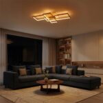 kelvo® QUADRA KLV-101-0295 Φωτιστικό Οροφής LED 100W 10000lm 120° AC 220-240V IP20 Ρυθμιζόμενο Λευκό CCT με Χειριστήριο από 2700K έως 6000K Dimmable - Lumileds SMD Chip - Σαμπανιζέ Χρυσό Ματ - Μ85 x Π45 x Υ9cm - 3 Χρόνια Εγγύηση