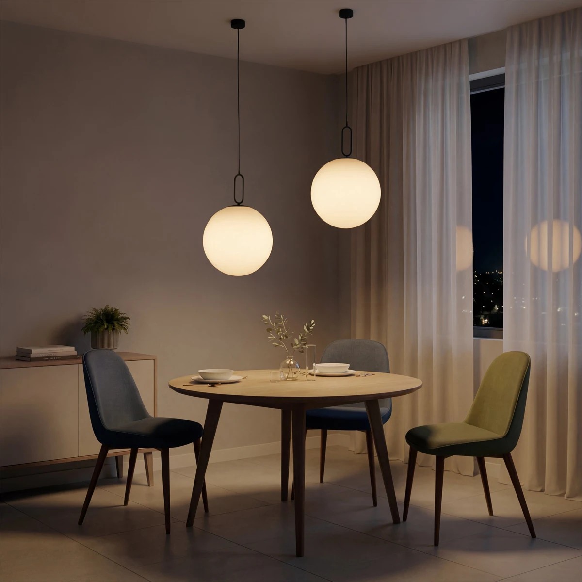 kelvo® BELLISSIMO KLV-101-0375 Κρεμαστό Φωτιστικό Οροφής για Λάμπα με Ντουί E27 AC 220-240V IP20 - Μαύρο Ματ & Λευκό - Μ40 x Π40 x Υ62cm