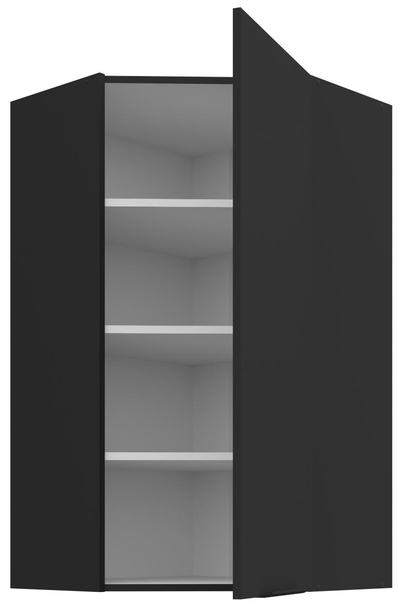Κρεμαστό ντουλάπι γωνιακό Arianna 60x60 GN 108 1F-Μαύρο - Image 2