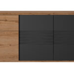 Otello μπουφές με 3 πόρτες και 1 συρτάρι 180x47x87εκ. Helvezia Oak / Μαύρο