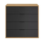 Otello συρταριέρα με 4 συρτάρια 106x45x103εκ. Helvezia Oak / Μαύρο