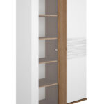 Otello βιτρίνα με δυο πόρτες 110x45x178εκ. Helvezia Oak / Λευκό