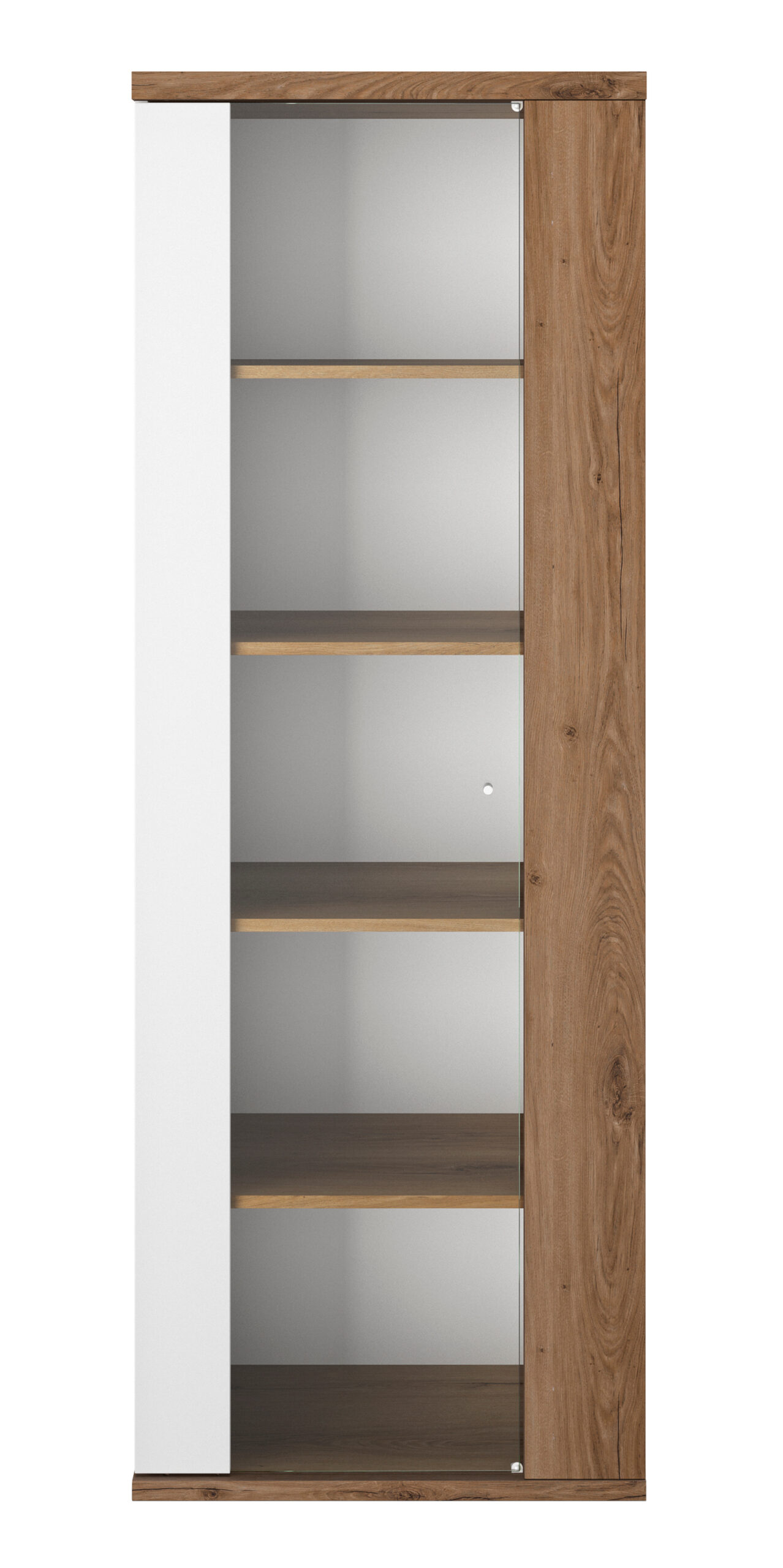 Otello βιτρίνα με μία πόρτα 64x45x178εκ. Helvezia Oak / Λευκό