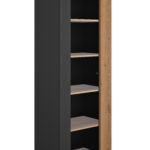Otello βιτρίνα με μία πόρτα 64x45x178εκ. Helvezia Oak / Μαύρο
