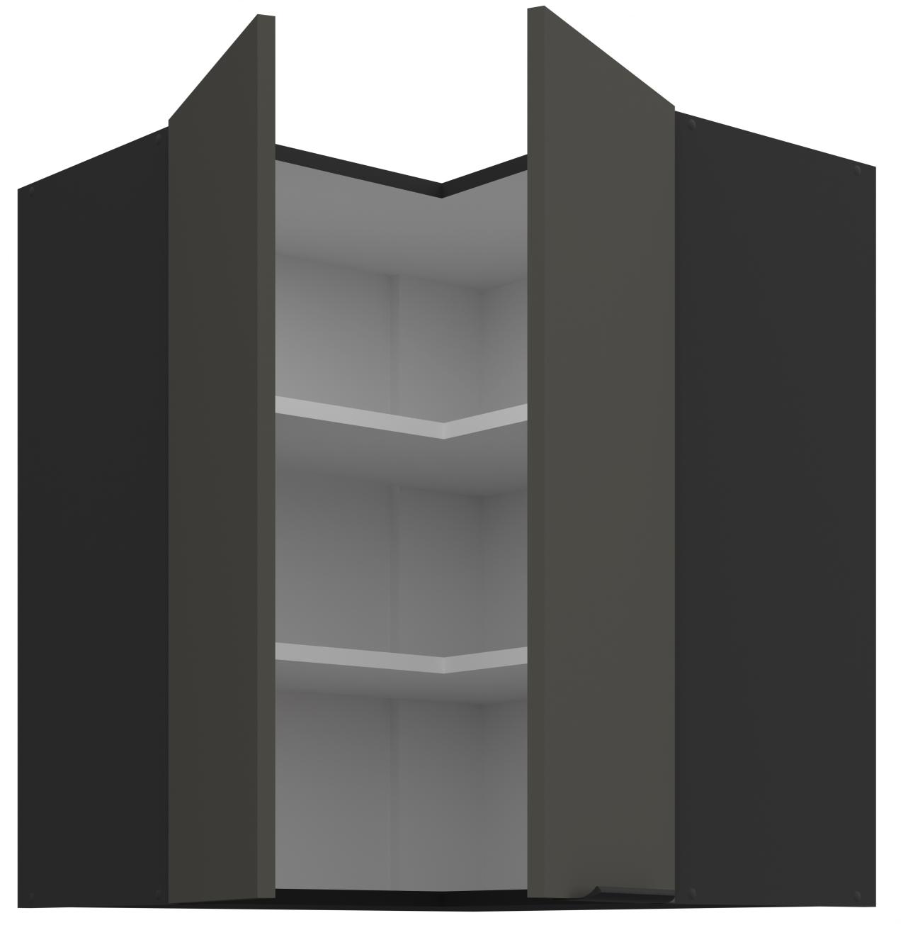 Κρεμαστό ντουλάπι γωνιακό Arianna 60x60 GN 72 2F-Γκρι - Image 2