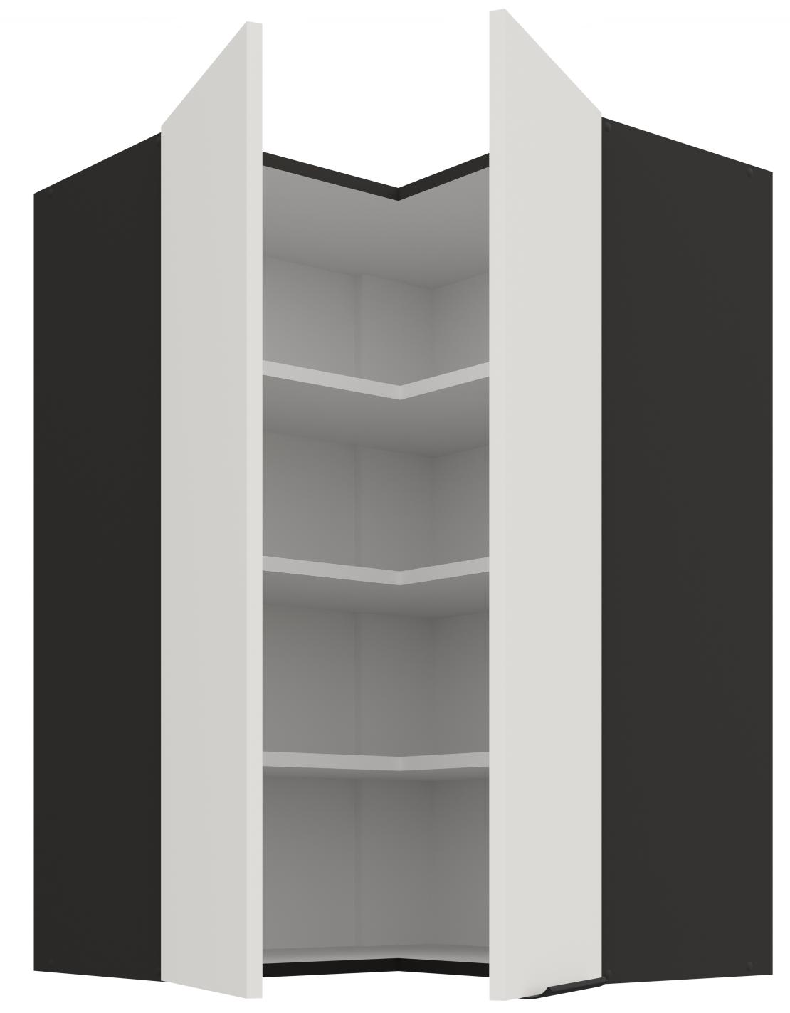 Κρεμαστό ντουλάπι γωνιακό Arianna 60x60 GN 90 2F-Λευκό - Image 2