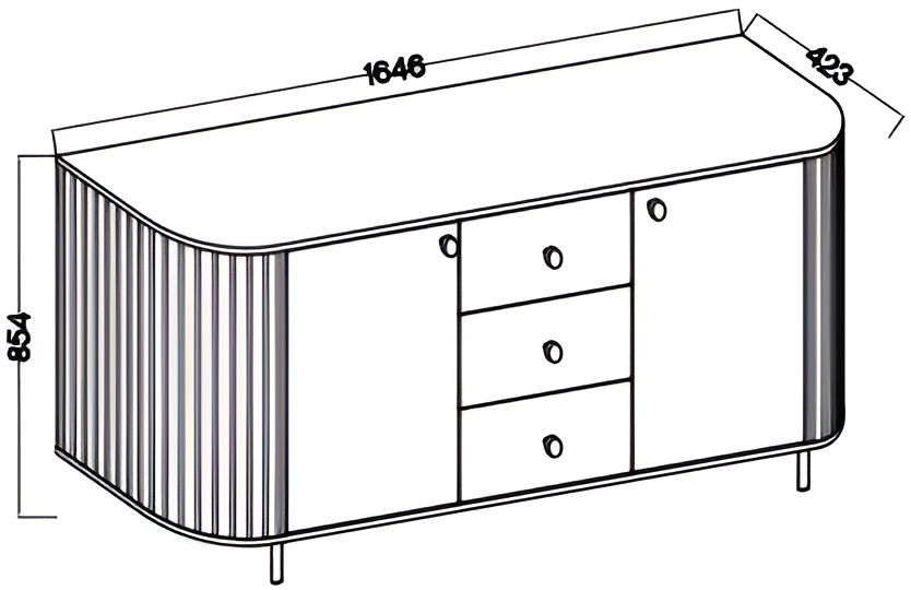 Μπουφές Ovelia 2D-Μπεζ - Image 3