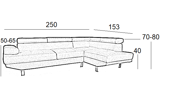 CORNER GREY ΥΦΑΣΜΑ ΑΡΙΣΤΕΡΗ ΓΩΝΙΑ 250X153X80εκ. - Image 3