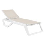 RIO PRO ΞΑΠΛΩΣΤΡΑ WHITE/TAUPE ΠΟΛ/ΝΙΟΥ 190X70X33εκ.