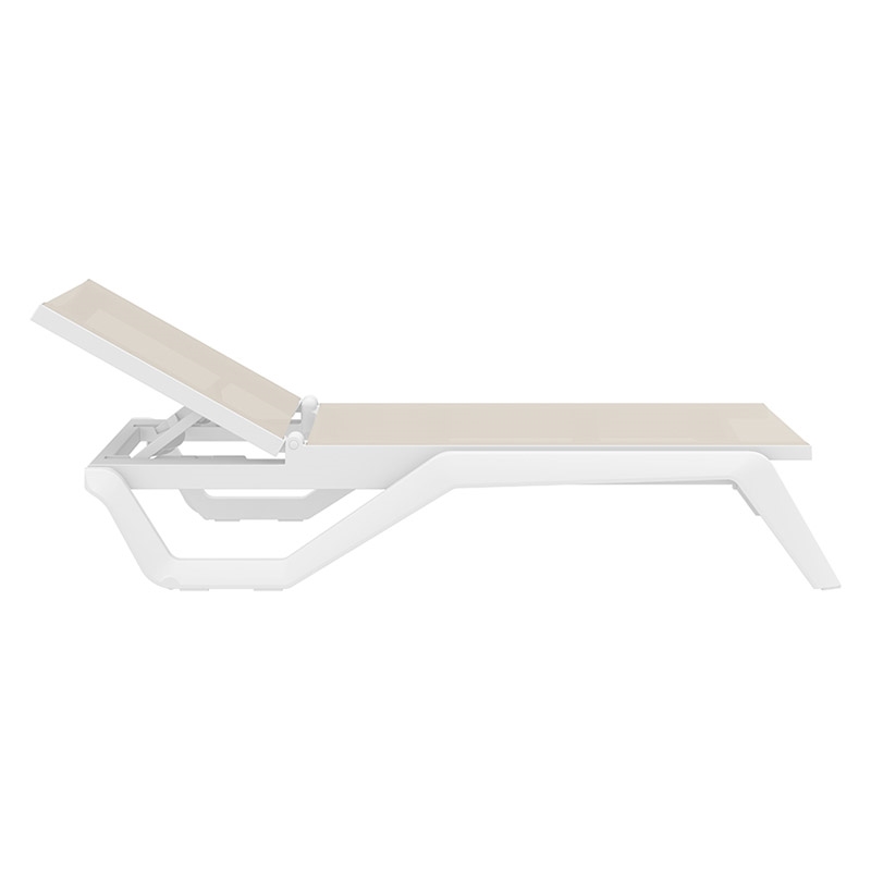 RIO PRO ΞΑΠΛΩΣΤΡΑ WHITE/TAUPE ΠΟΛ/ΝΙΟΥ 190X70X33εκ. - Image 2