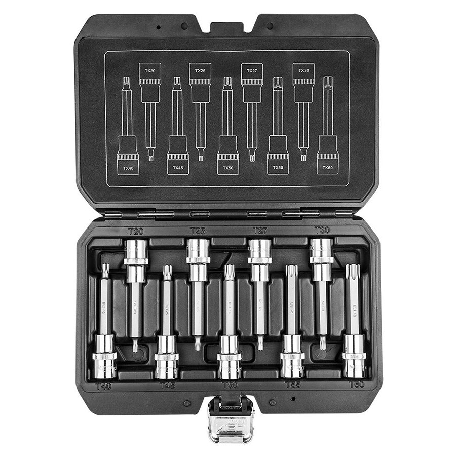 NEO TOOLS Καρυδάκια 1/2" με μύτη Torx μακριά σετ 9τεμ 08-708