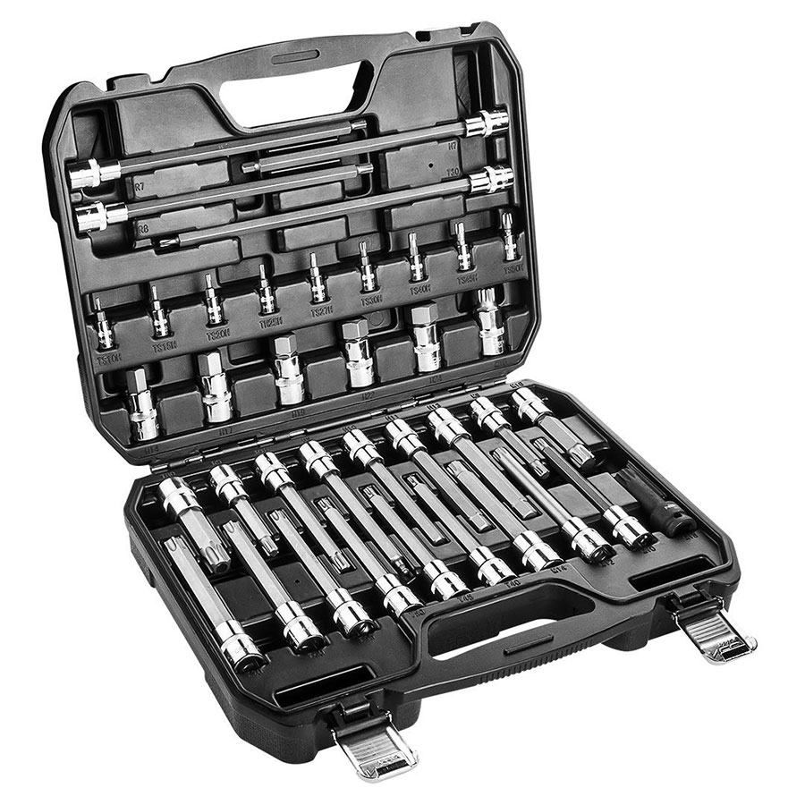 NEO TOOLS Καρυδάκια 1/2" με μύτη Άλλεν, Torx, Spline, Ribe σετ 38τεμ 08-710