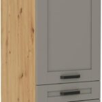Επιδαπέδιο ντουλάπι Nelor 60 DKS 210 3S 1F-Γκρι σπέσιαλ - Φυσικό