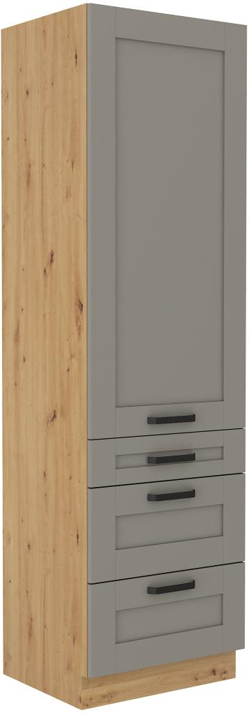 Επιδαπέδιο ντουλάπι Nelor 60 DKS 210 3S 1F-Γκρι σπέσιαλ - Φυσικό
