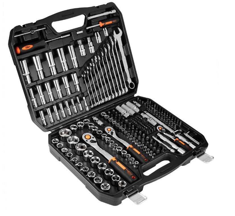 NEO TOOLS Καστάνια με Καρυδάκια 1/2", 3/8", 1/4" & Κλειδιά σετ 219τεμ 10-076