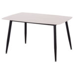 Τραπέζι Rav λευκό μαρμάρου sintered stone-μαύρο μέταλλο 120x70x75