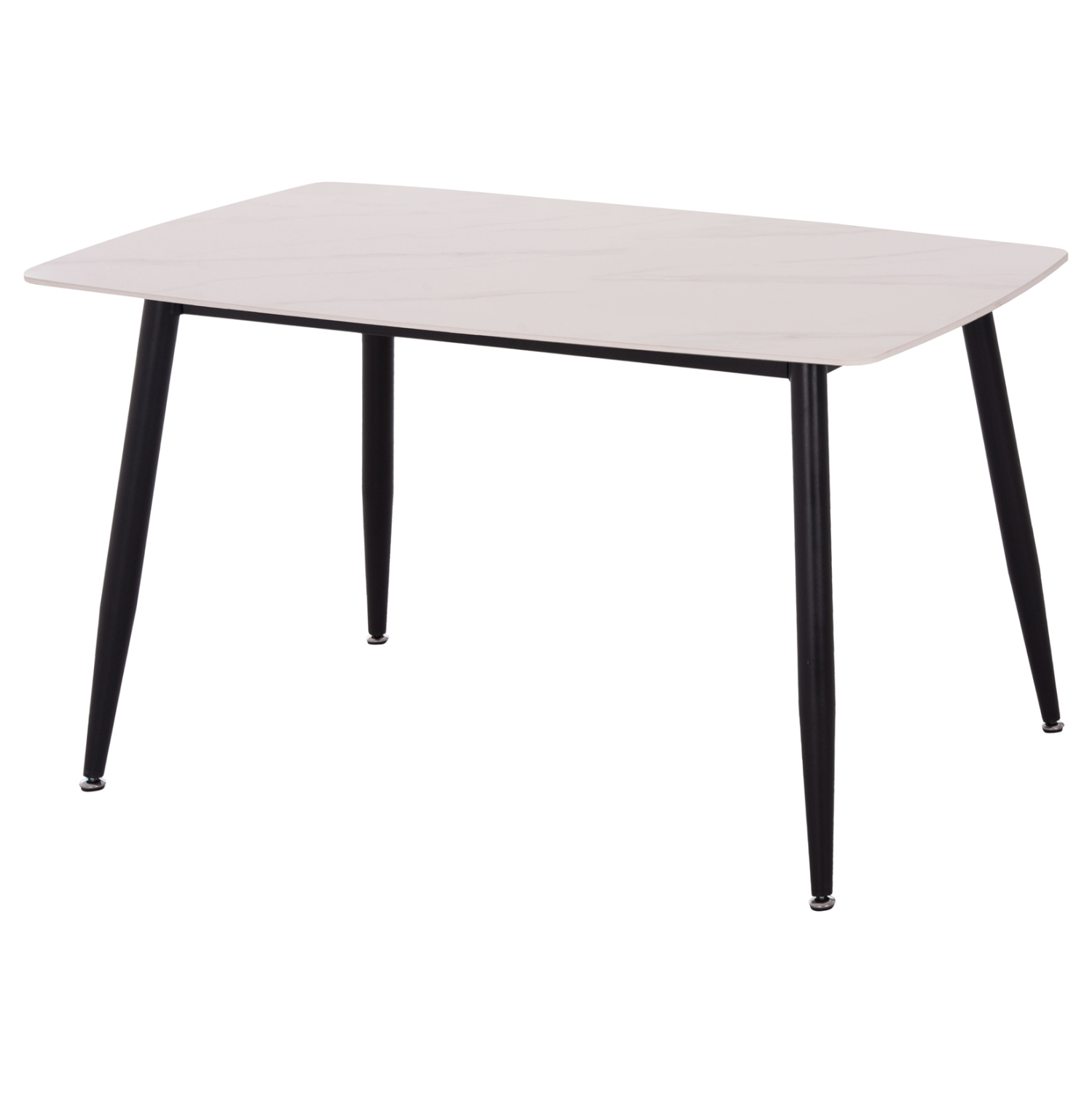 Τραπέζι Rav λευκό μαρμάρου sintered stone-μαύρο μέταλλο 120x70x75